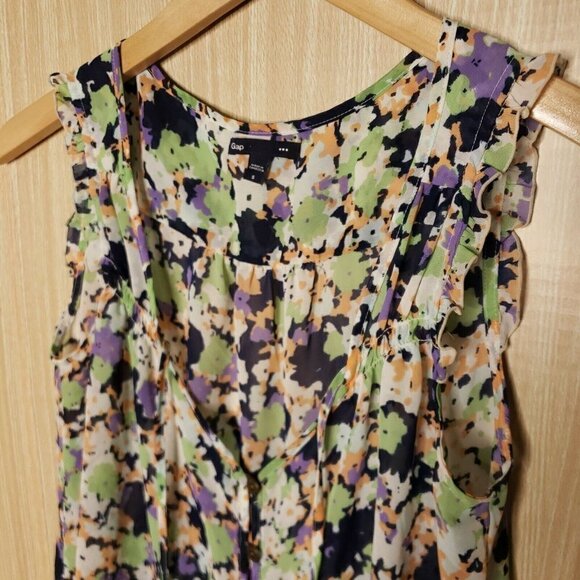 Gap Womens Watercolor Floral Sleeveless Blouse Small - Picture 3 of 7